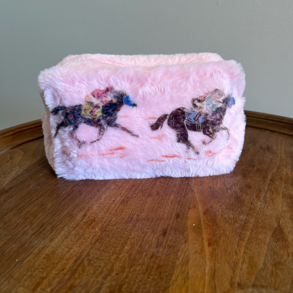 Pink Plush Horse Print pouch